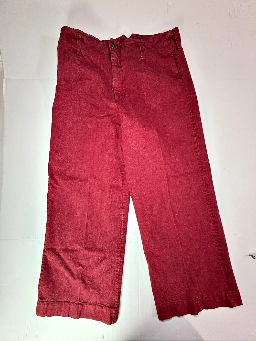 Vintage Y2K J. Peterman Wide Leg Cotton Pants in Red Size 14